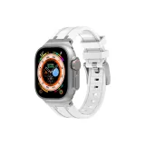 AP Style Metal Buckle Liquid Silicone Strap, Silver White