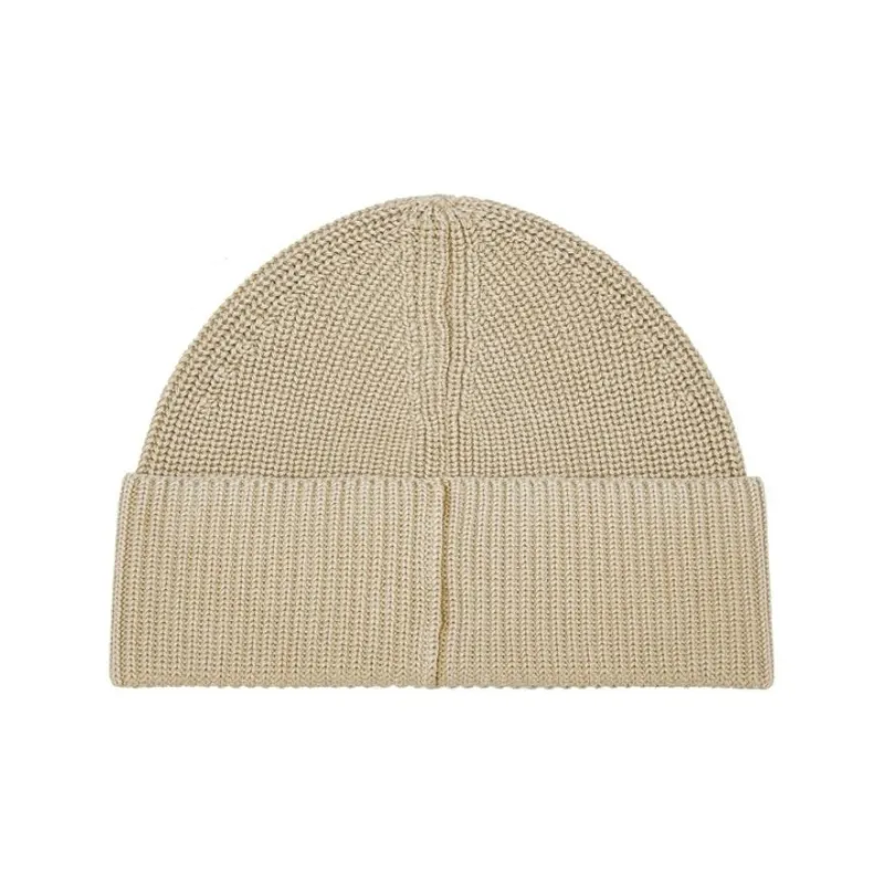 LACOSTE Cotton, Knitted Fabric Beanies Unisex Milk Coffee-1