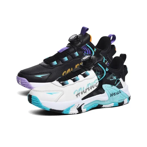 MUSNODO Cushioning Coverage Rebound Low Top Casual Running Shoes Unisex Black White Mismatched