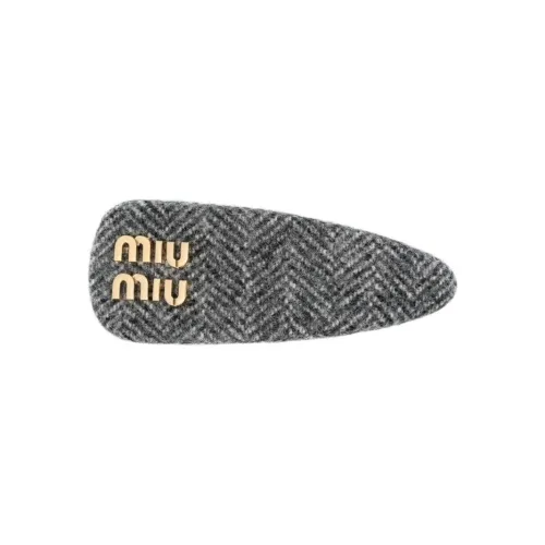 MIU MIU Calfskin Hair Clips Women's Black