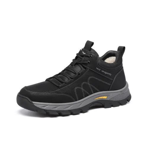 RED DRAGONFLY Hiking / Trekking Shoes Men High-Top Black Gray