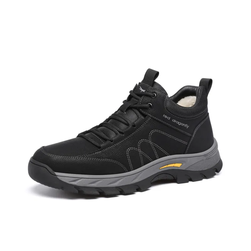 RED DRAGONFLY Hiking / Trekking Shoes Men High Top Black Gray-0