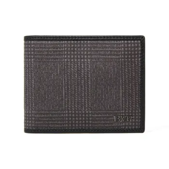 BVP Top Grain Cow Leather Card Holder Wallet Regular Men's Black