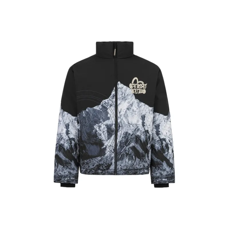 EVISU Down Jacket Men's Black All Over Print-1