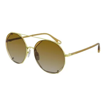 Chloe Metal Aviator Sunglasses Women's Green