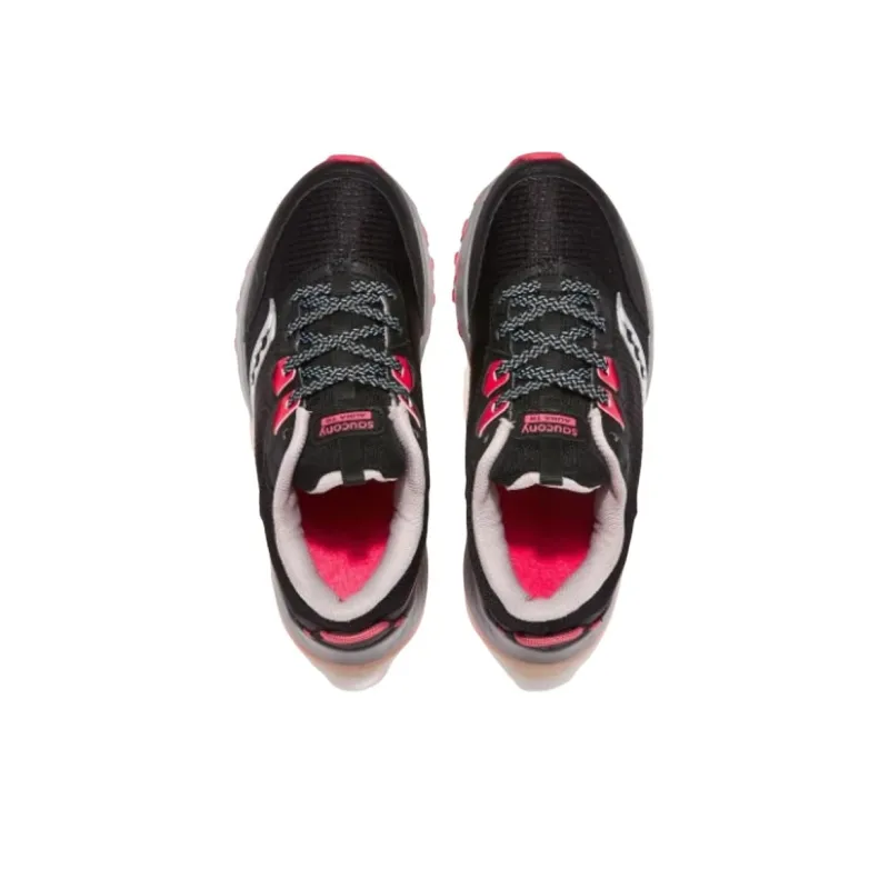 Saucony AURA TR Anti Slip Wear Resistant Low Top Casual Running Shoes Women's Black Gray Red-3
