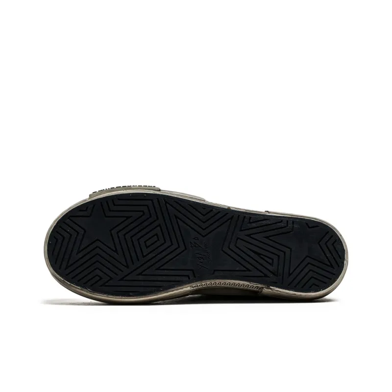 Mengsai Non slip Lightweight Mid Top Canvas Shoes Men's Black-5