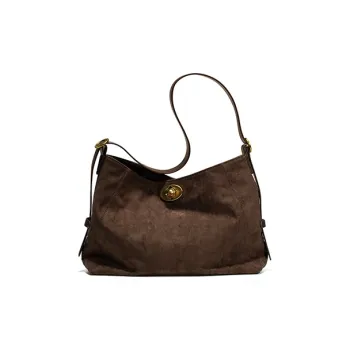 JELLYTOYBOY Artificial Leather Borderless Hobo Pack Crossbody Bag Shoulder Bag Tote Women's Brown/Black