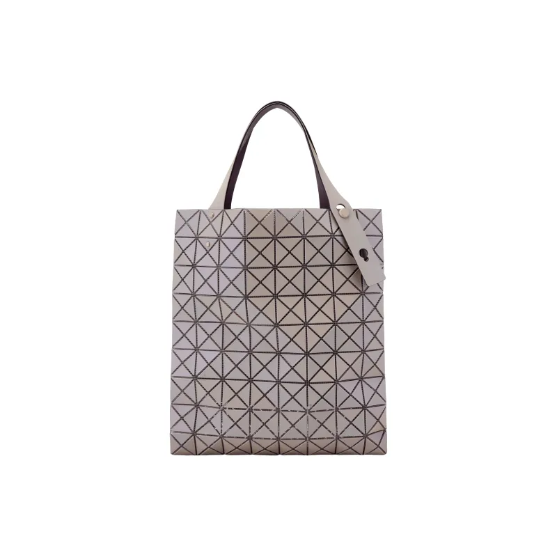 ISSEY MIYAKE Prism Polyester Tote Bag, Shopping Bag, Handbag Women's Gray & Beige-1