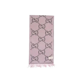 GUCCI Knit Scarves Women's Pink Gray