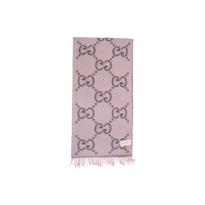 GUCCI Knit Scarves Women's Pink Gray-0