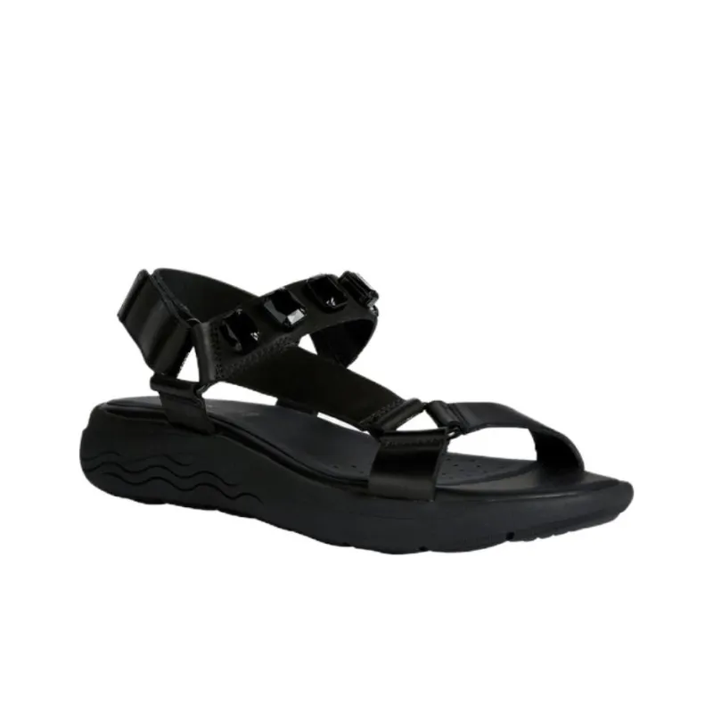 GEOX Spherica Ec5w Beach Sandals Women's Black-1