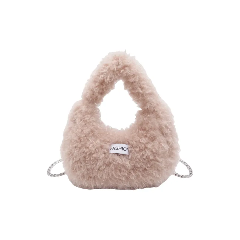 LUVISTRUE Plush One Shoulder Handbags Regular Women's Ecru/Gray/Pink/Khaki-22
