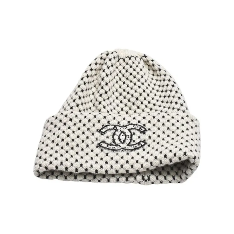 CHANEL Wool Beanies Women's White-1