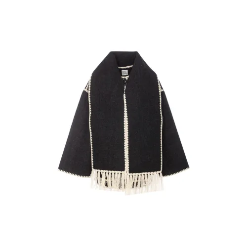 TOTEME Dropped Shoulder Fringed Edge Scarf Jacket