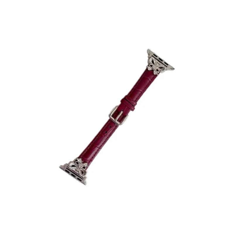 Warbler Dew Compatible With Apple Watch Apple Watch Band S9/S8/SE/7/6/5/4/3 Bamboo Pattern Bowknot Belt Apple Strap-10