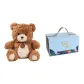Cream Dodu Bear Brown, Blue Portable Box