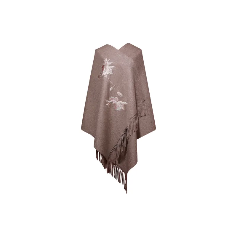 MERRIDARNO Wool Shawls Women's Red-4