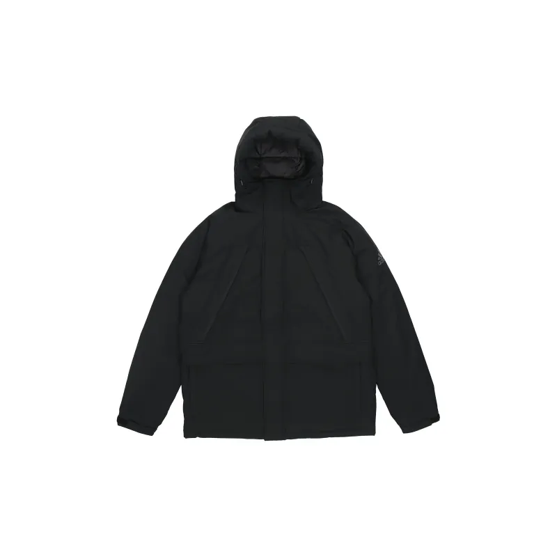 Adidas Down Jacket Unisex Black Comes With Necklace-2