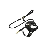 [Obsidian Black Master Clothing Sets]Pet Chest Harness+Gemstone Leash