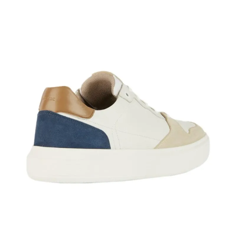 GEOX Deiven Anti Slip Wear Resistant Low Top Skateboard Shoes Men's Beige Brown Blue-3