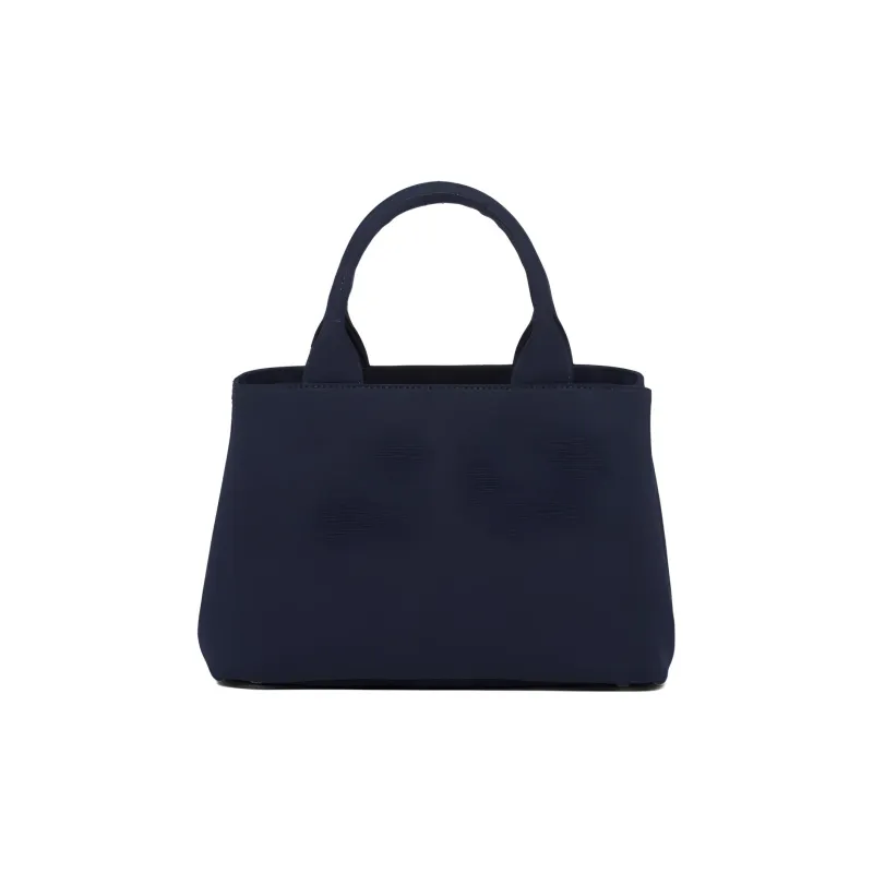 PRADA Cotton Canvas Tote Bag Shopping Bag Shoulder Bag Crossbody Bag Handbag Women's Marine Blue-2