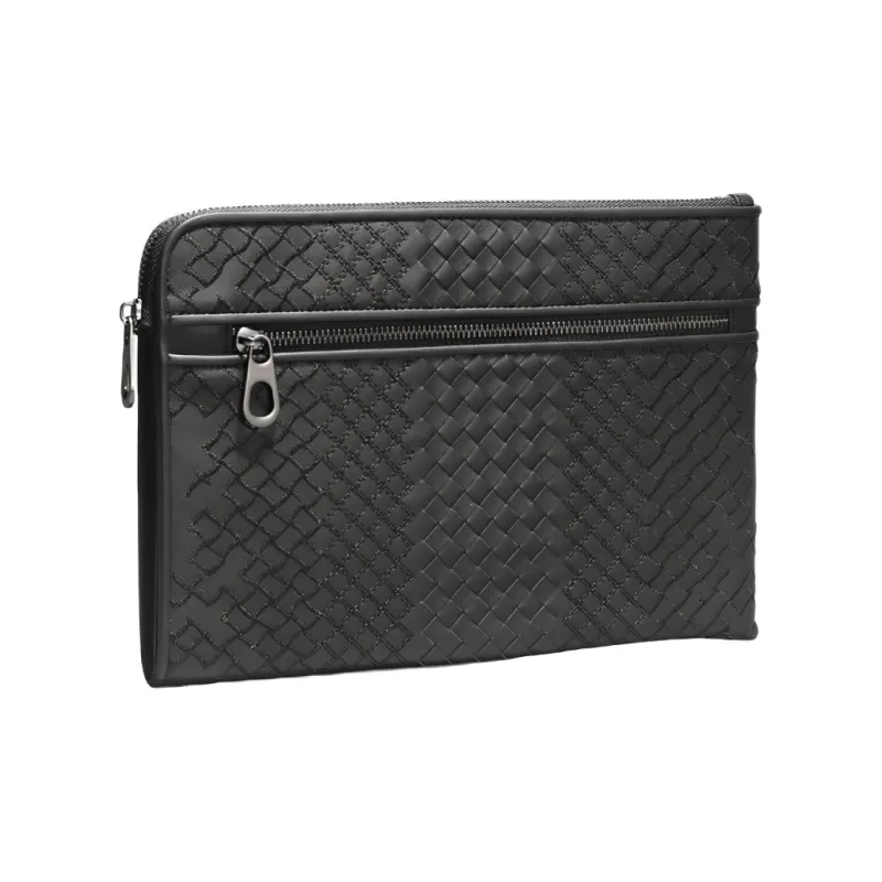 CMLZIUA Cow Leather Clutch Men's Black-2