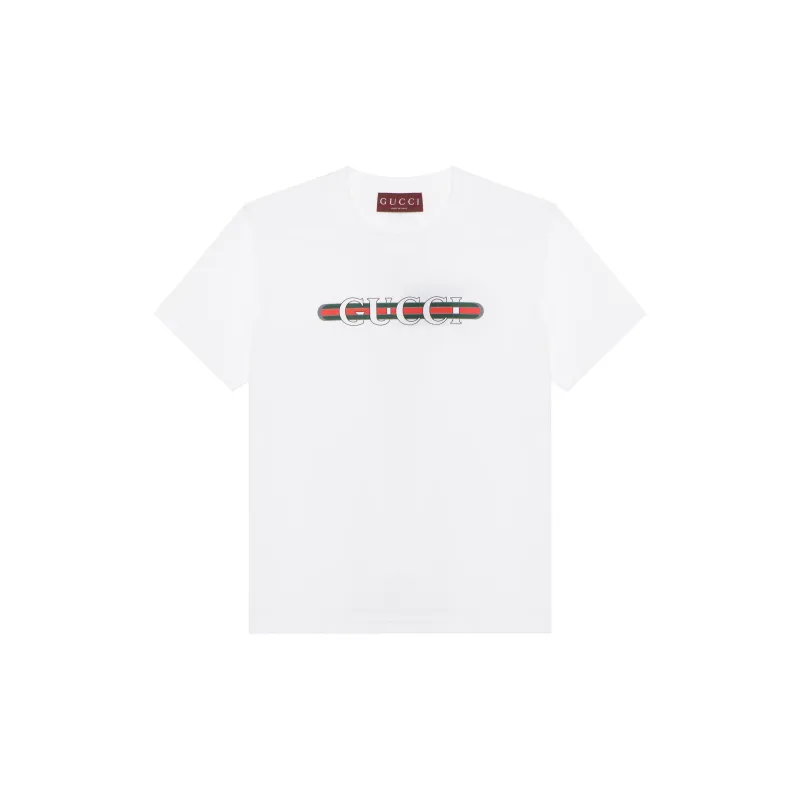 GUCCI Logo Printed Jersey T Shirt-6