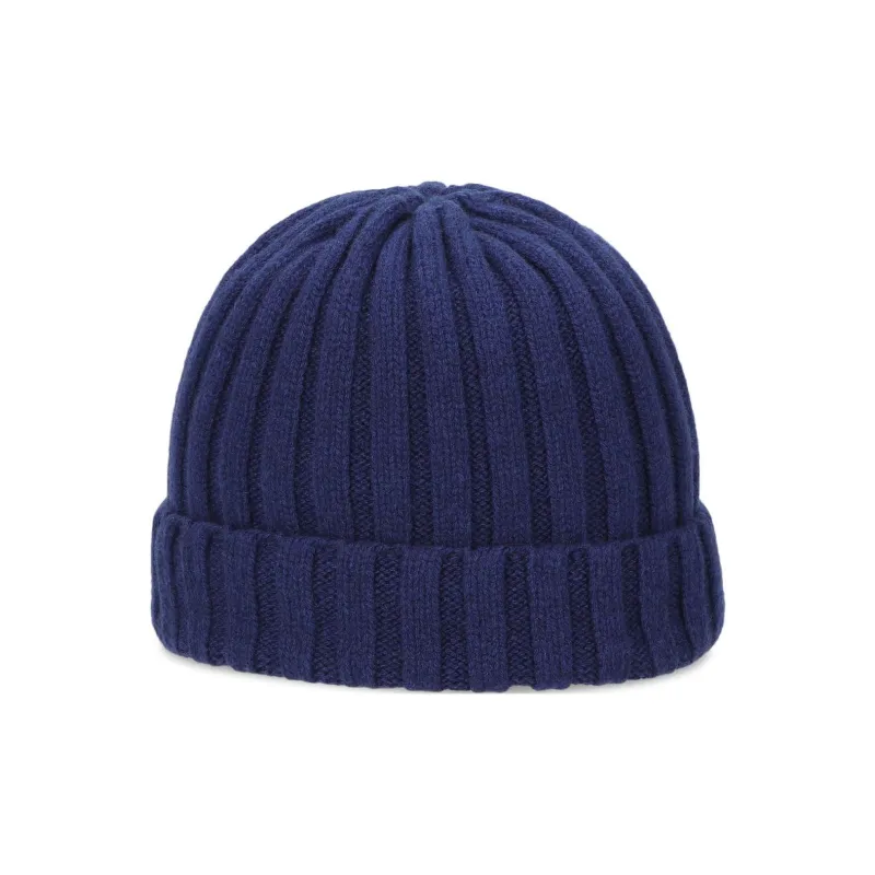 Borsalino Logo patch Ribbed Beanie-1