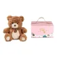 Cream Dudu Bear Brown, Pink Portable Box