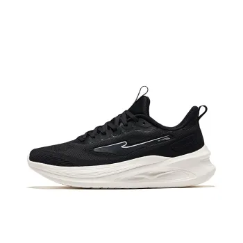 Erke Cushioning Wear Resistant Low Top Running Shoes Men's Jet Black Microcrystal White