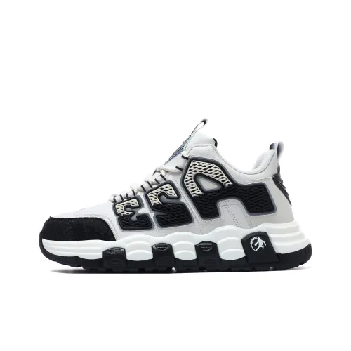 A55 Anti Slip Wear Resistant Mid Top Casual Shoes Men's White Black