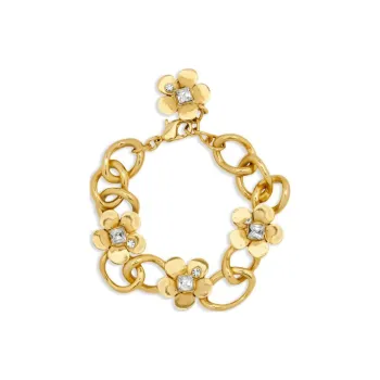 Oscar De La Renta O Chain Link Flower Bracelet