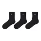 Black (Small Clogo Mid-Calf Socks-3 Pack)