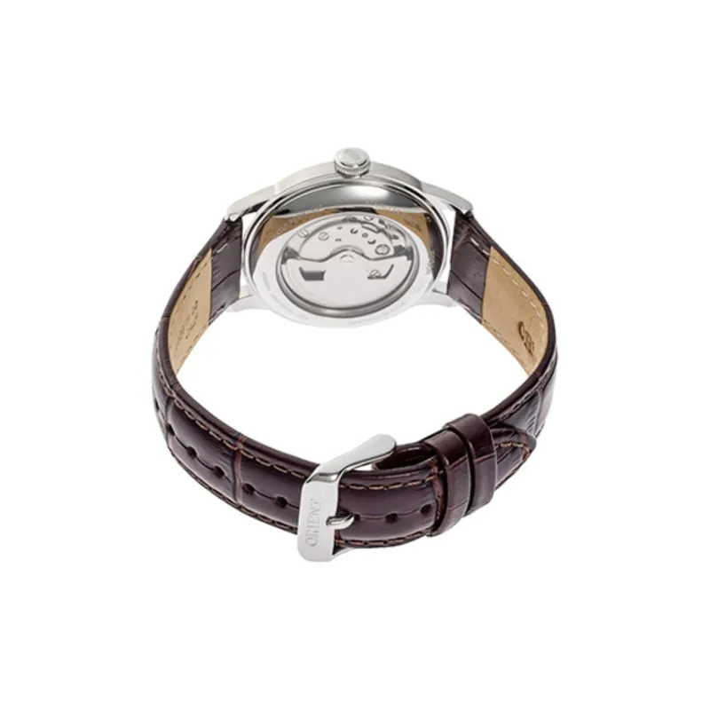 ORIENT Automatic/Manual Mechanical Movement Leather Strap Watch 38.4mm Men's Watches Yellow Watch Dial-1