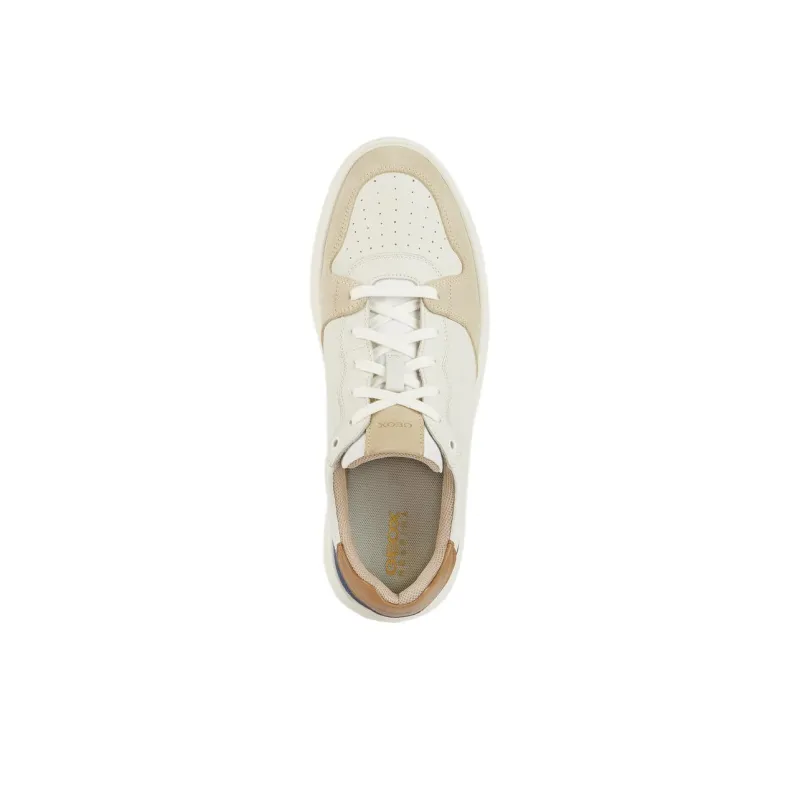 GEOX Deiven Anti Slip Wear Resistant Low Top Skateboard Shoes Men's Beige Brown Blue-4