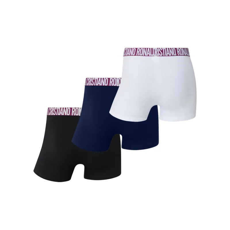 CR7 CRISTIANO RONALDO Boxer Shorts Men's 3 Pack Obsidian Black/Moon White/Deep Sea Blue-2