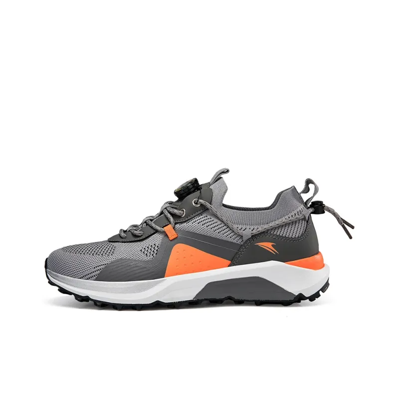 Kinglake Cushioning, Slip Resistant, And Abrasion Resistant Low Top Casual Running Shoes Men's Gray Orange-0