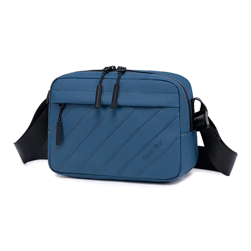 Super Five Polyester Shoulder Bag Crossbody Bag Unisex Black/Gray/Ecru/Blue-5