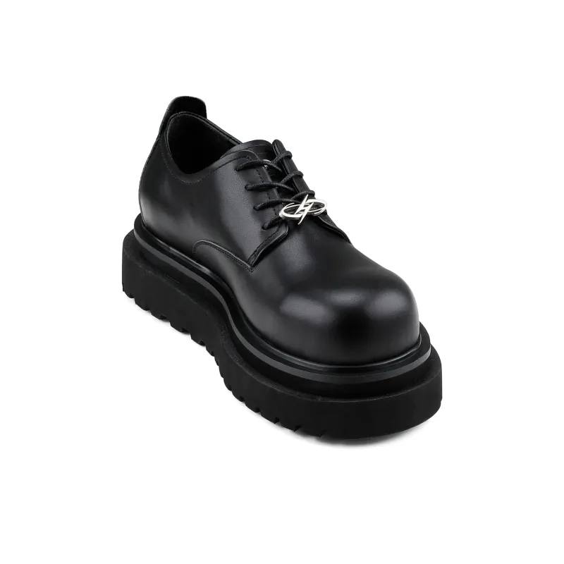 HANQIAORIJI Black Blood Series Derby Shoes Men's Black-4