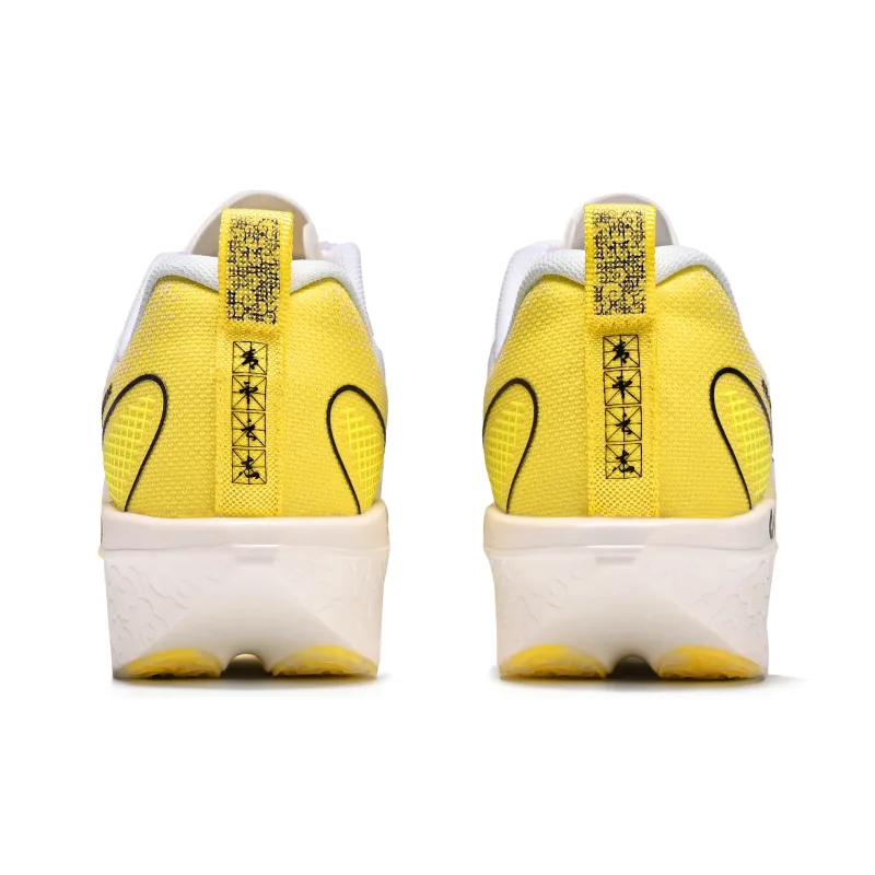 CIERSES Low Top Running Shoes Unisex White Colored Glaze Yellow-4