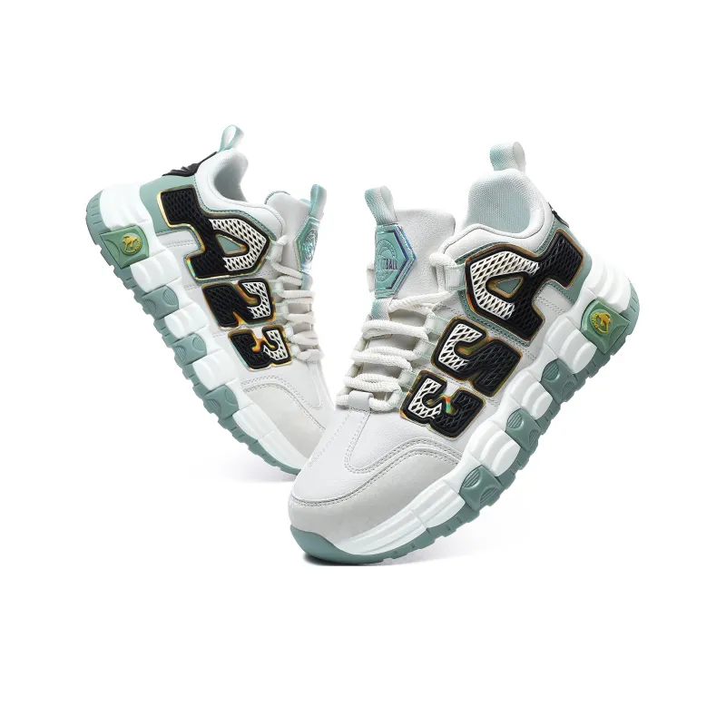 A55 Cushioning Anti Slip And Wear Resistant Mid Top Casual Shoes Men's White Green Black-2
