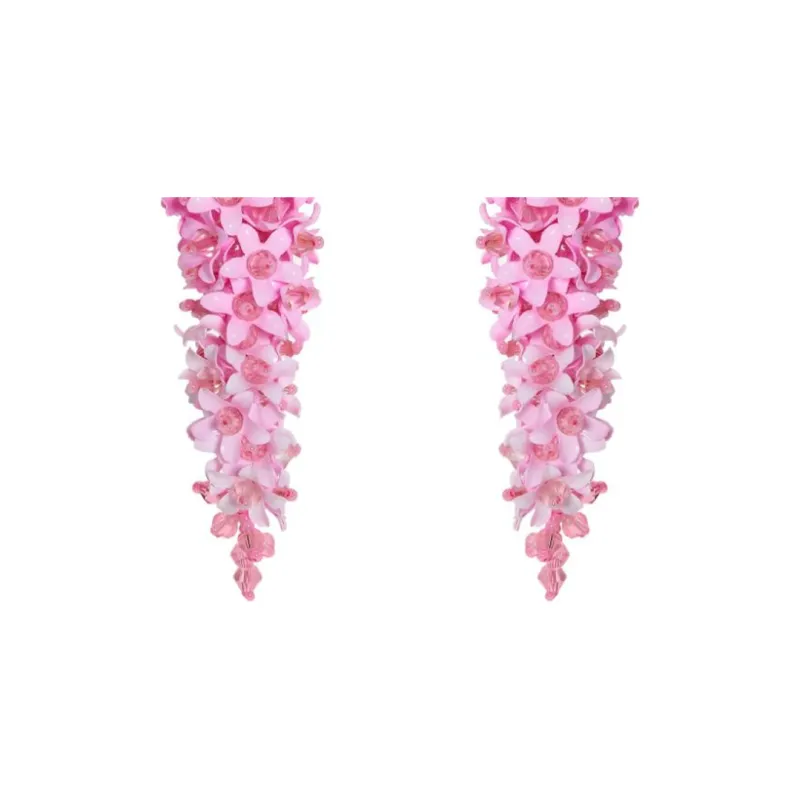 Oscar De La Renta Cascading Flower Clip-on Earrings-1