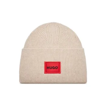 HUGO BOSS Logo Patch Ribbed Beanie