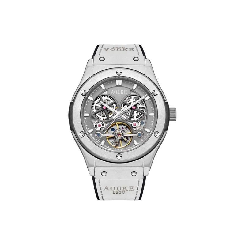 AOUKE Big Explosion Collection Mechanical Movement Silicone Strap Watch Men's Watches Gray Dial-8