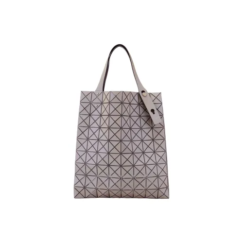 ISSEY MIYAKE Prism Polyester Tote Bag, Shopping Bag, Handbag Women's Gray & Beige
