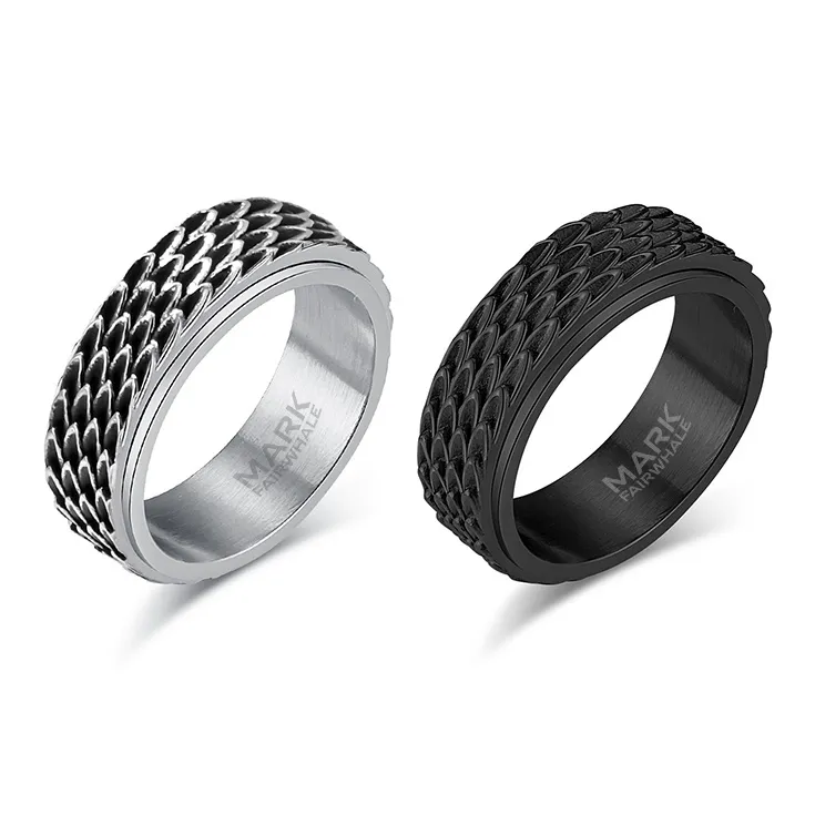FAIRWHALE Titanium Steel Rings Unisex-3