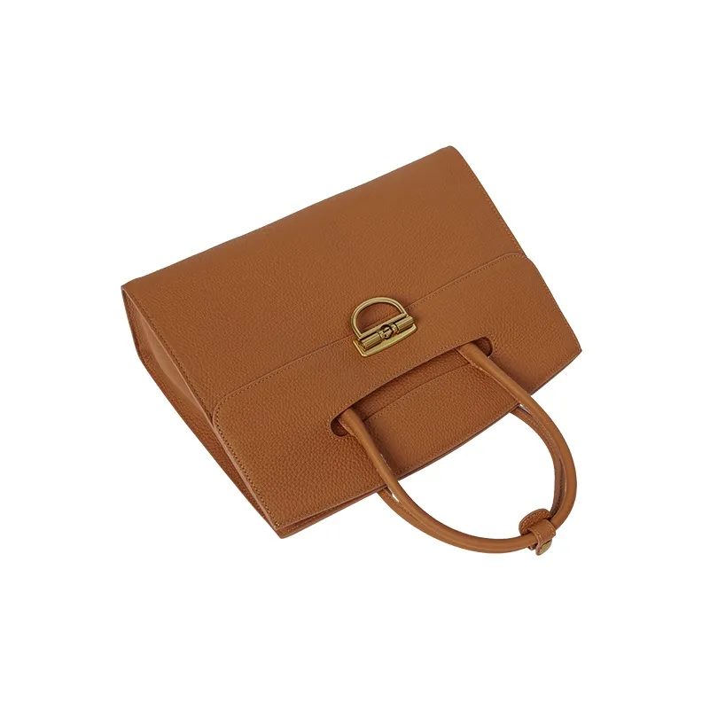 OMI Cow Head Leather Handbag Regular Women's Black/Ecru/Brown-12