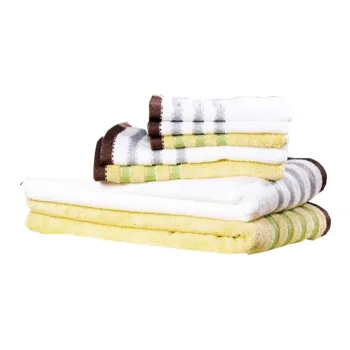 Fu Anna Absorbent, Soft, Xinjiang Cotton Towel, Square Face Towel, Two Piece Set/White+Yellow