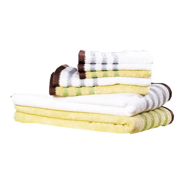 Fu Anna Absorbent, Soft, Xinjiang Cotton Towel, Square Face Towel, Two Piece Set/White+Yellow-0